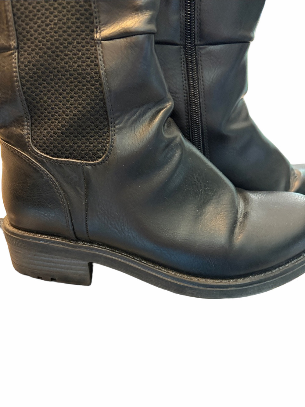 Lifestride Kent black riding boot Size 7 wide calf 4” chunky lug sole. - Picture 3 of 4